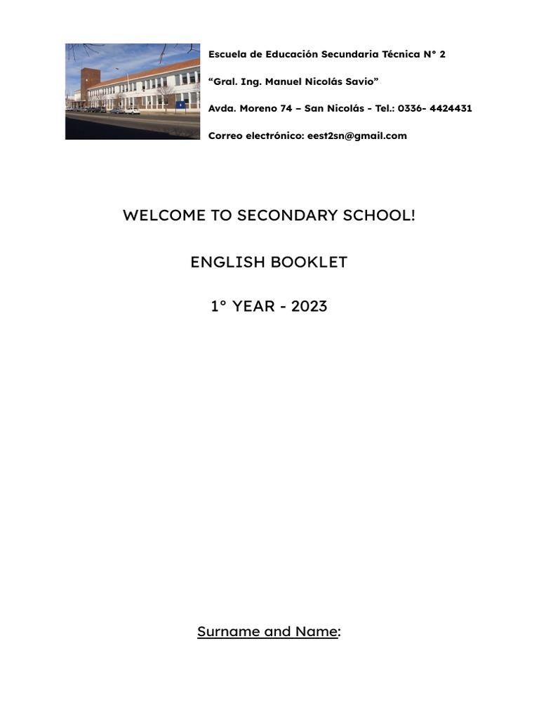 English Booklet - 1°año PDF | PDF