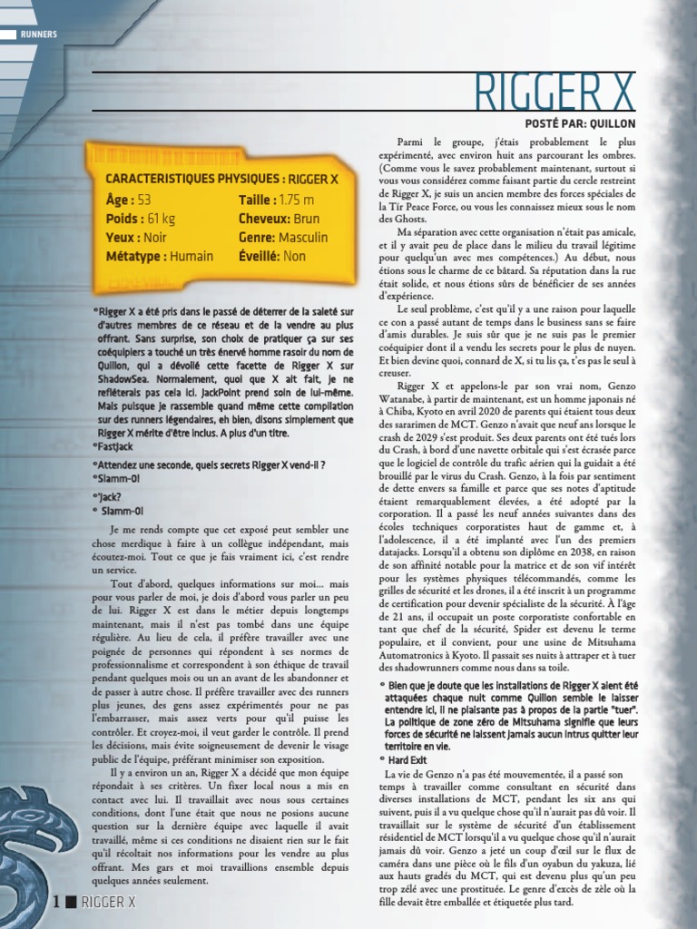 Shadowrun - Sr4 - Background - Street Legends Supplemental (Rigger X ...