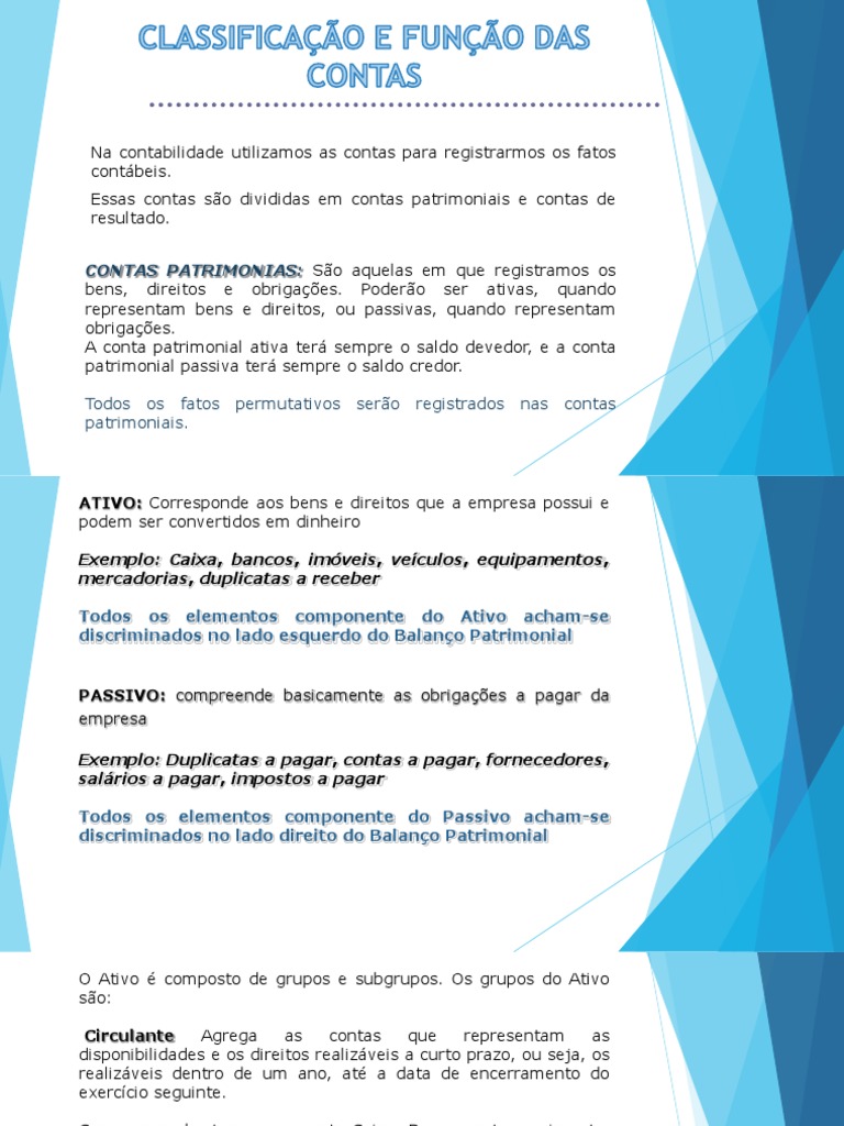 Classificação de Contas Contábeis | PDF | Contabilidade | Economia de ...