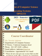 Department of Computer Science Operating Systems OPS621S: 2023 - Semester 1