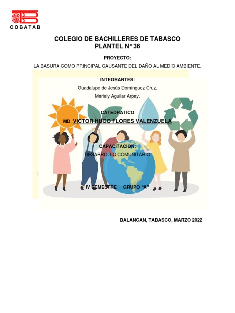 Proyecto sobre la Basura y su Impacto Ambiental | PDF | Residuos | La ...