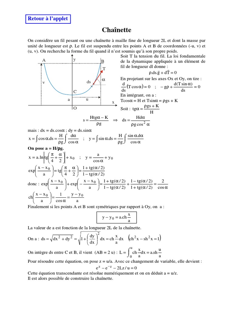 Équation de la chaînette et solutions | PDF | Mathématiques | Objets ...
