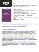 Baloch Ethnic Nationalism in Pakistan - From Guerrilla War To Nowhere