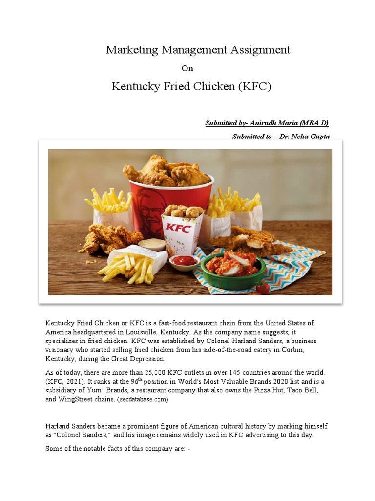 KFC Marketing Management Analysis | PDF | Market Segmentation | Food ...