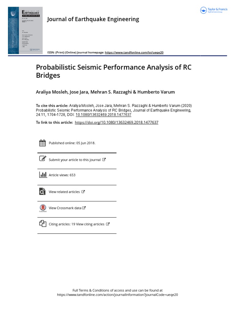 Probabilistic Seismic Performance Analysis of RC Bridges | PDF ...