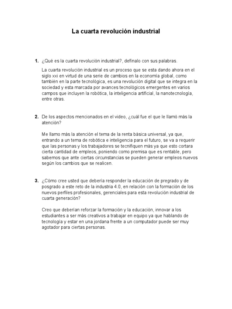 Cuarta Revolución Industrial: Impacto y Retos | PDF