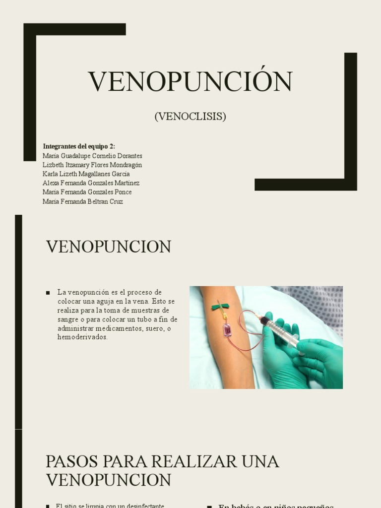Procedimiento de Venopunción y Venoclisis | PDF | Cuidado de la salud ...