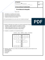 Avaliação Geo Mensal 2022 4º Bimestre 3 Ano