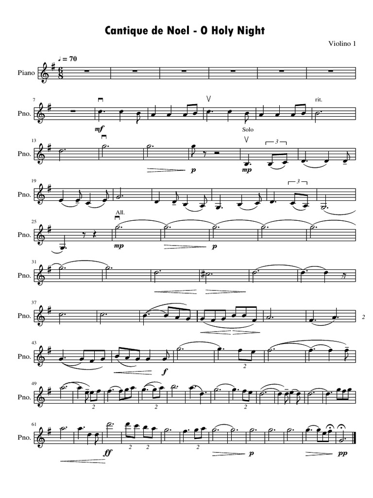 Cantique De Noel O Holy Night Violino 1 Pdf