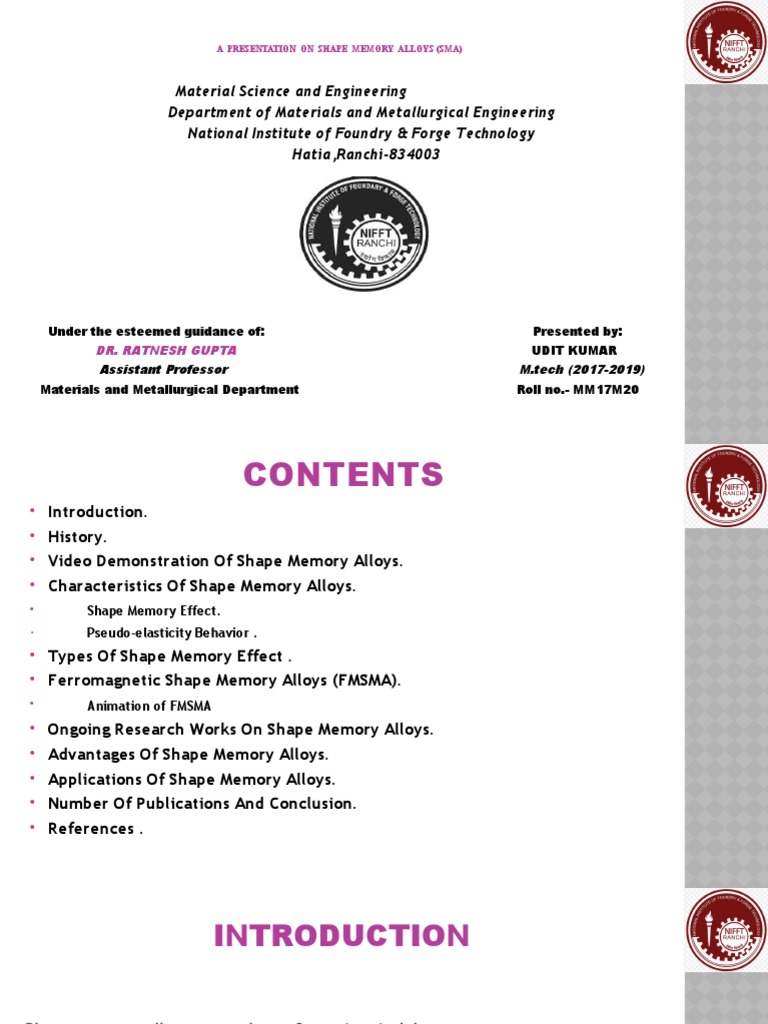 Overview of Shape Memory Alloys in Canada | PDF | Shape Memory Alloy ...