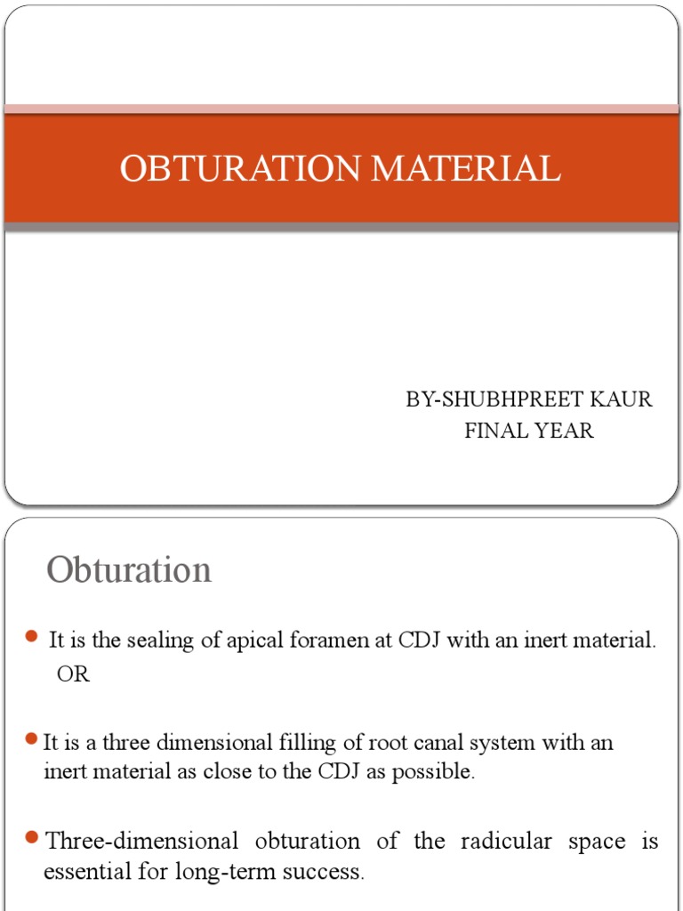 Endodontic Obturation Materials Overview | PDF | Materials | Chemistry