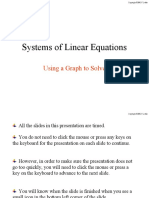 Systems of Linear Equations: Using A Graph To Solve