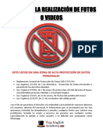 Prohibido La Realización de Fotos o Videos