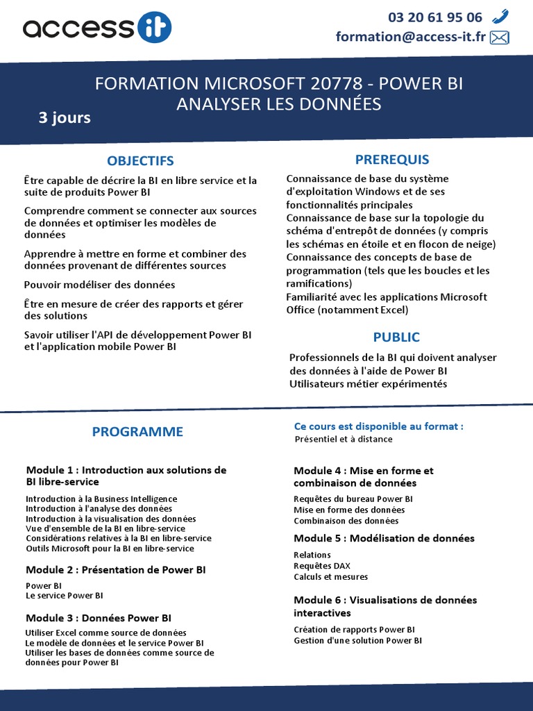Formation Power BI : Analyse des données | PDF | Microsoft | Microsoft ...