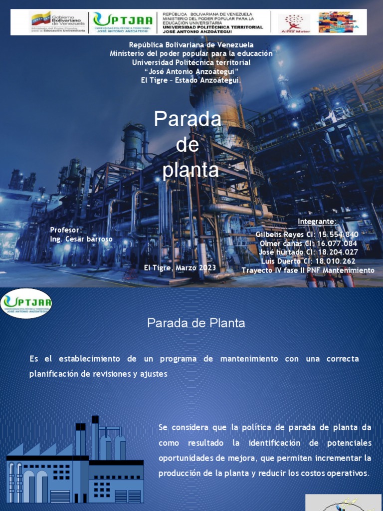 Parada de Planta Gabriel Albornoz y Geoswald Mendoza | PDF ...