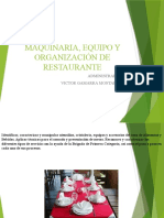 Diapositivas 1 Maquinaria, Equipo y Organización de Restaurante Sesión 1