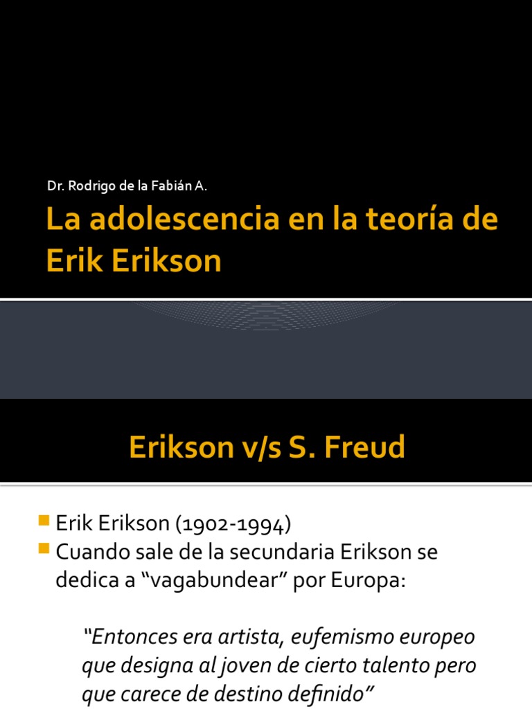 La Adolescencia en La Teoría de Erik Erikson PDF Adolescencia Adultos