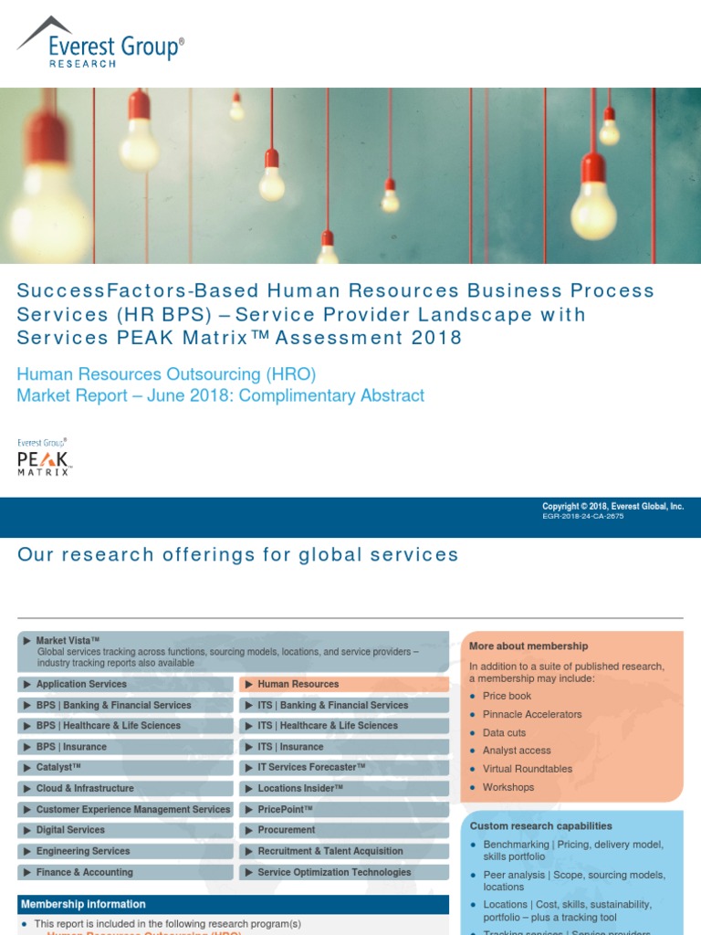 Everest Group - SuccessFactors HR BPS SPL PEAK Matrix 2018 ...