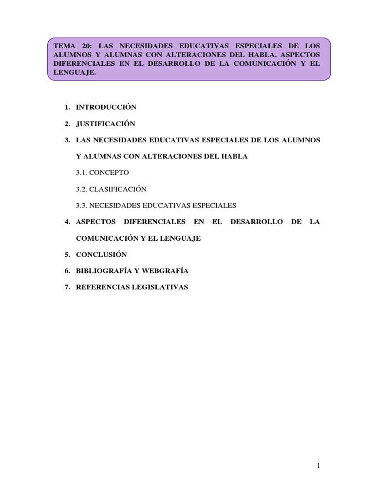 Tema 20 | PDF | Aprendizaje | Educación primaria