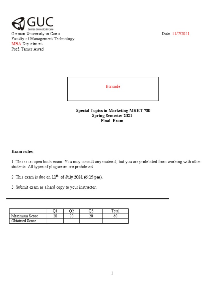 Digital Marketing Final Exam PDF Digital Marketing Social Media