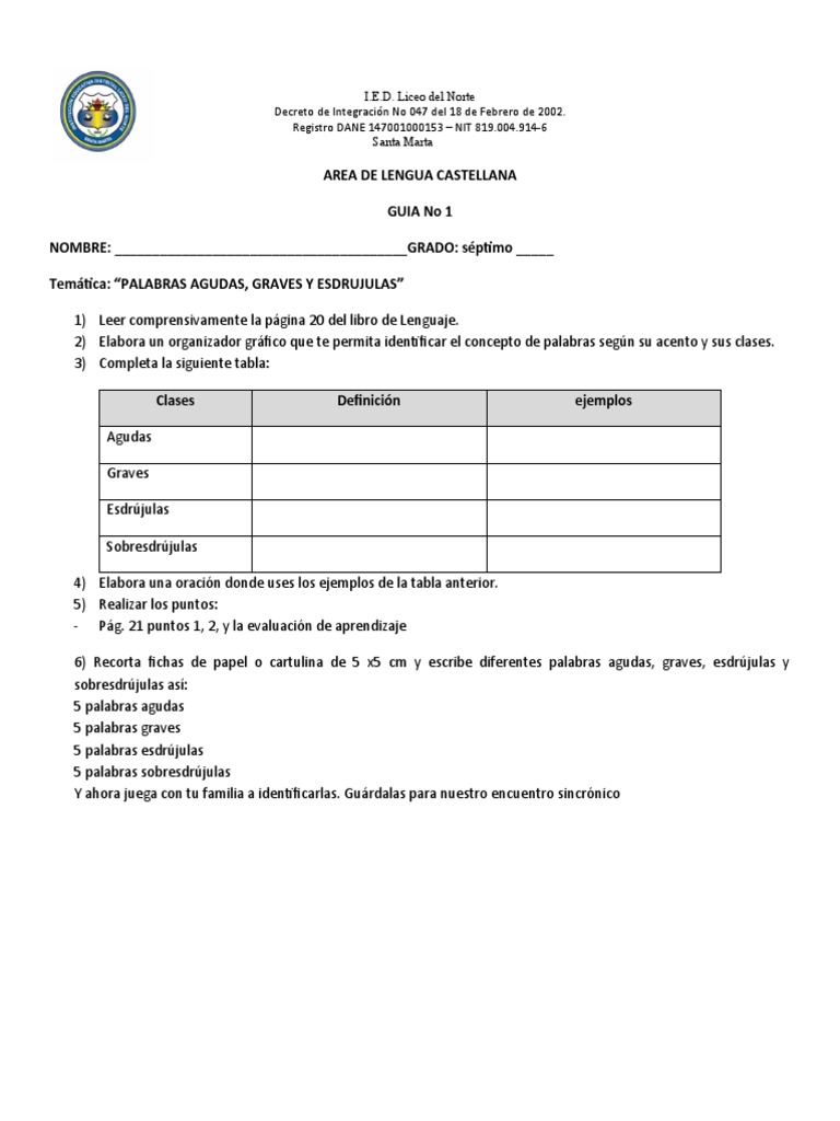 Guia 1 Septimo Grado 2023 Pdf