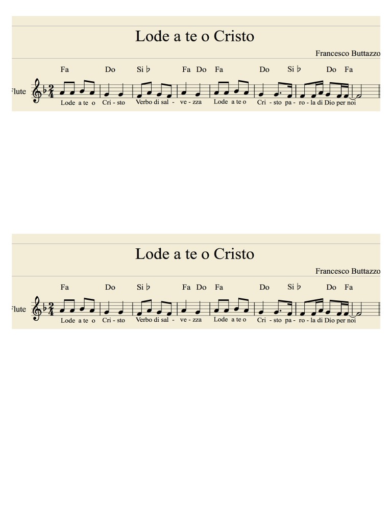Lode A Te o Cristo Solo Strofa Spartito PDF PDF