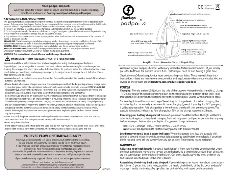 v2 Podpoi Manual 2021.09 | PDF | Battery Charger | Lithium Ion Battery