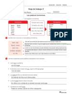 Hoja de Homónimas PDF