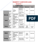 Plan de Entrenamiento y Alimentación Claudia