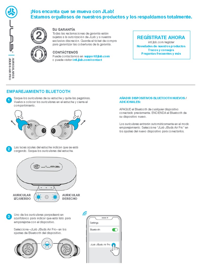 JBuds Air Pro Manual ES | PDF | Auriculares | Bluetooth