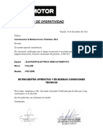 Certificado de Operatividad