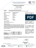 Certificado de calibración de manómetro analógico TC-05713-2023