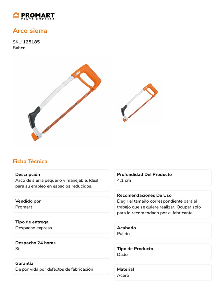 Arco de sierra en metal - Promart