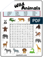 Wild Animals Word Search 1