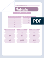 Lilac Pink Illustrative Verb To Be Grammar Worksheet EFL Resource PDF