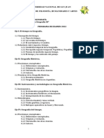 Programa de Examen  2022 Teoría de la Geografía III