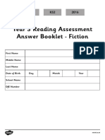 T2 E 1667 Year 3 Reading Assessment Fiction Answer Booklet