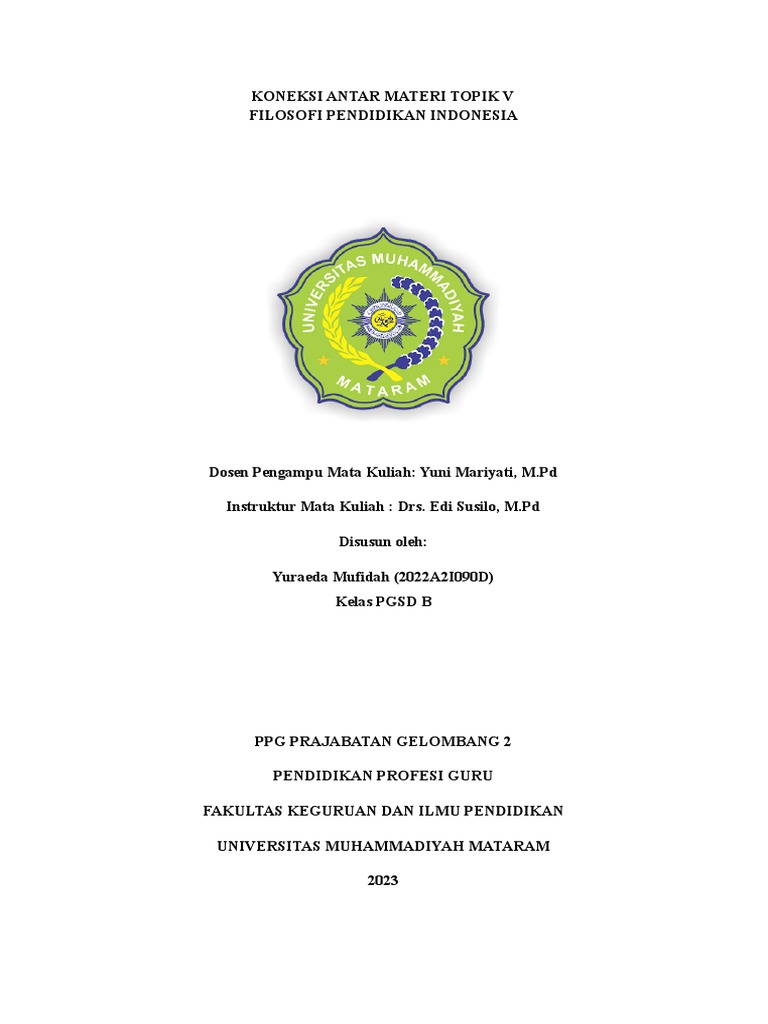 Koneksi Antar Materi Topik 5 - Filosofi Pendidikan Indonesia | PDF ...