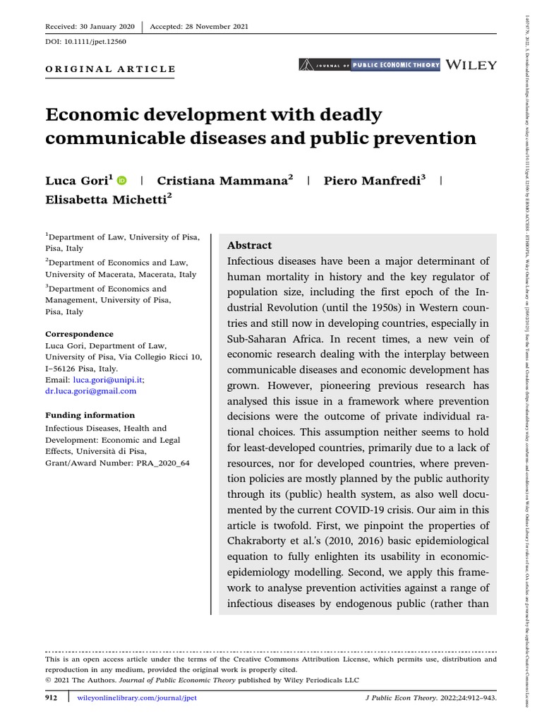 J Public Economic Theory 2021 Gori Economic Development With