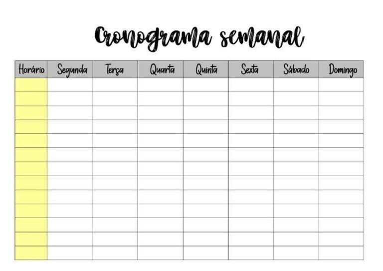 Cronograma Semanal | PDF