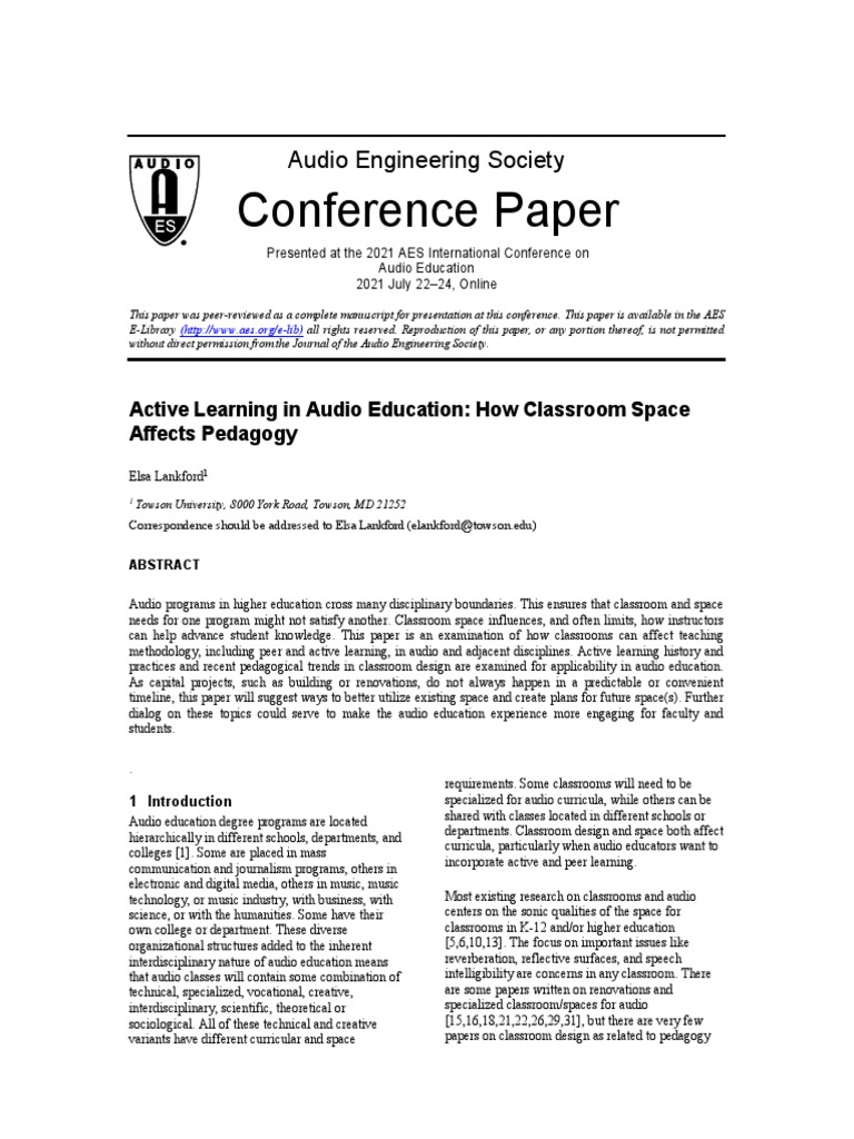 Active Learning In Classrooms