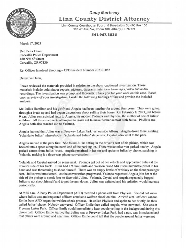 Linn County District Attorney Release PDF