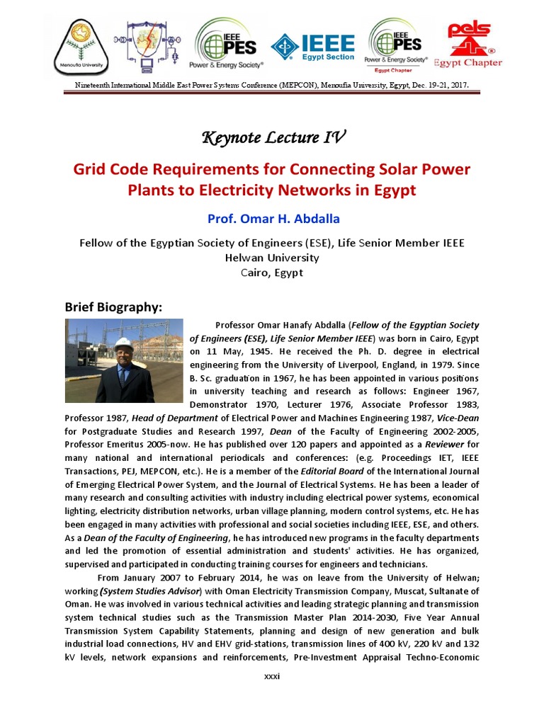 Solar Power Grid Connection Codes Egypt | PDF | Electrical Grid ...