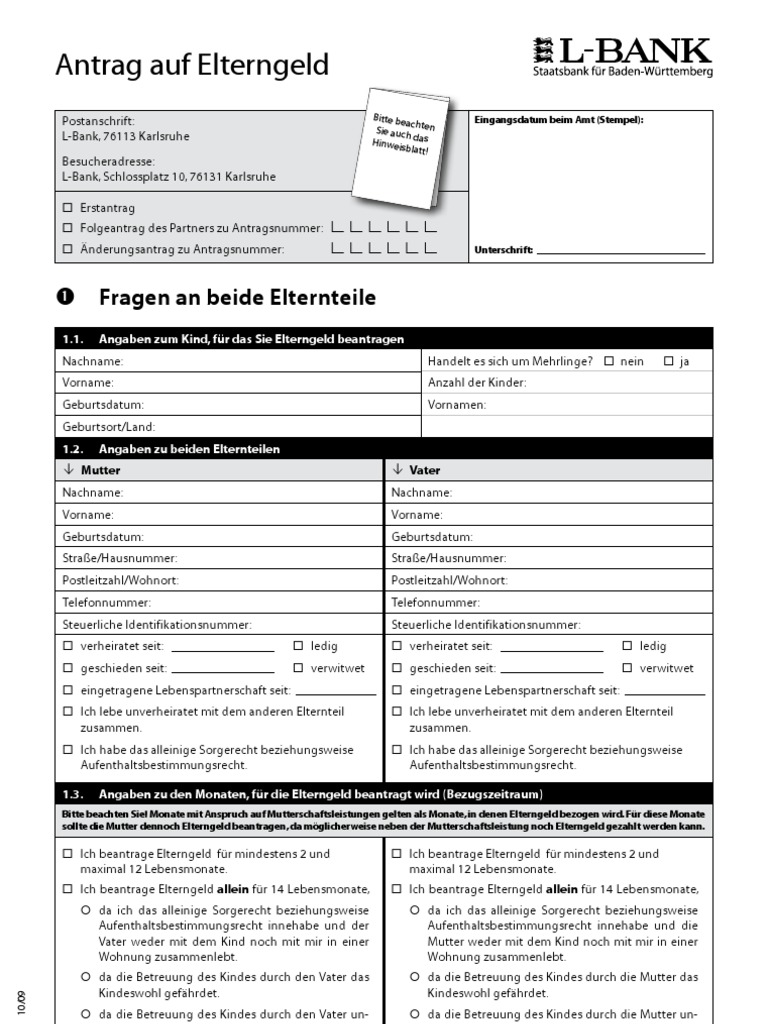 Elterngeldantrag | PDF
