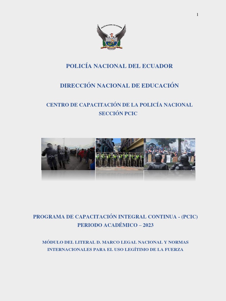 Marco Legal del Uso de la Fuerza en Ecuador | PDF | Derecho penal ...