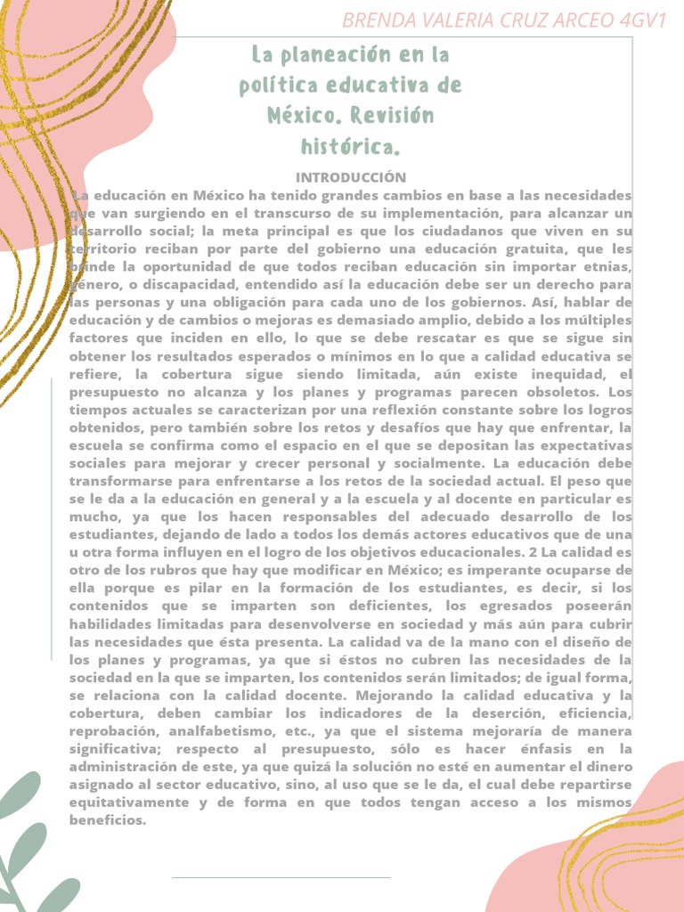 Planeación educativa en México: Historia | PDF | México