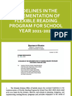 Guidelines in The Implementation of Flexible Reading Program For School YEAR 2021-2022
