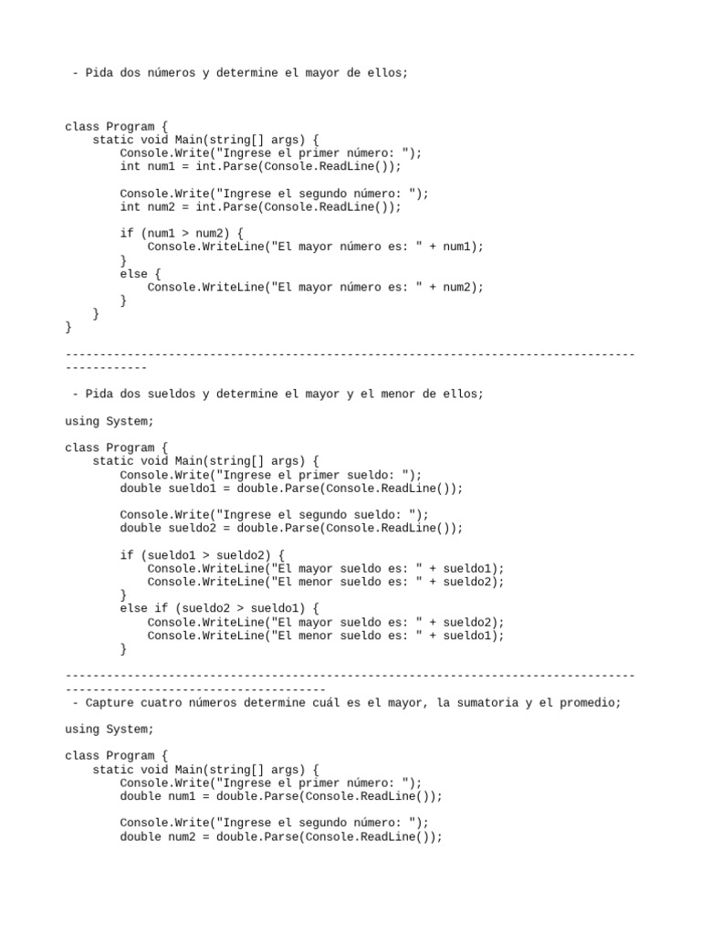 Programas de Nota y Sueldo | PDF | Ingeniería de software ...
