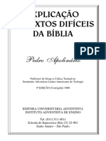 EXPLICAÇÃO DE TEXTOS DIFÍCEIS DA BÍBLIA. Pedro Apolinário