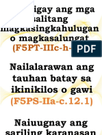 FILIPINO 5 PPT Q3 - Salitang Magkakaugnay, Tauhan, Sariling Karanasan